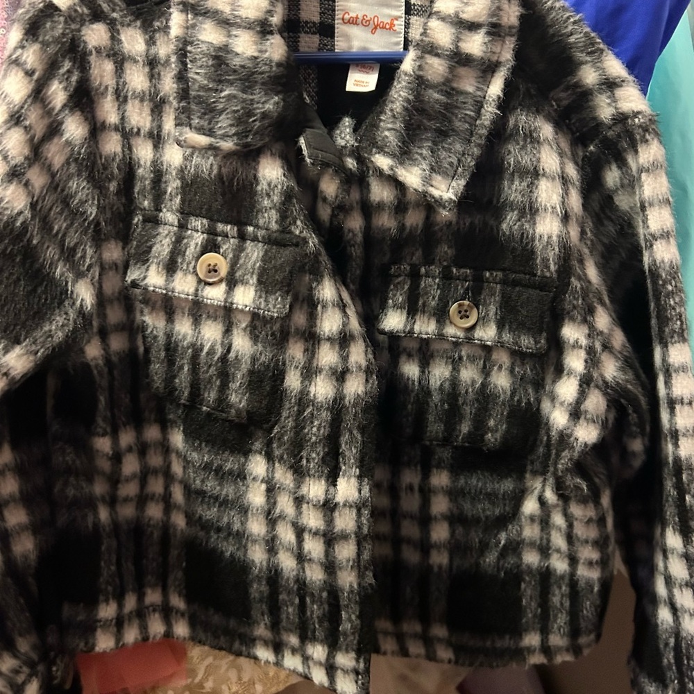 Cat & Jack Black and White Checkered Coat